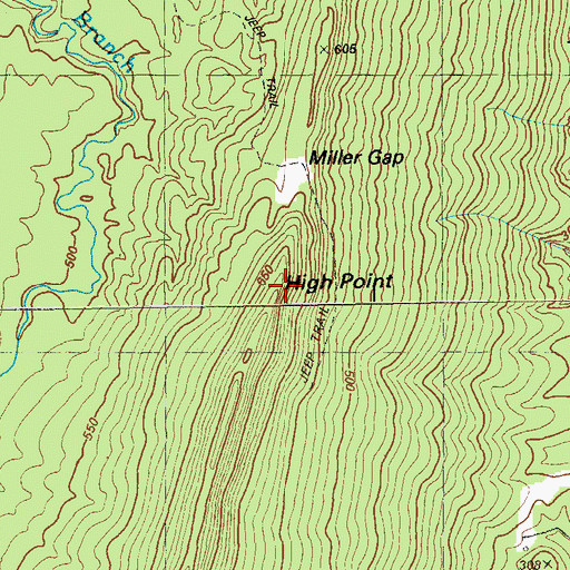 Topographic Map of High Point, GA