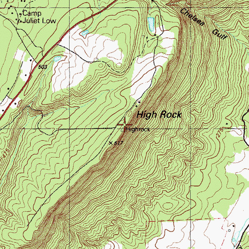 Topographic Map of High Rock, GA