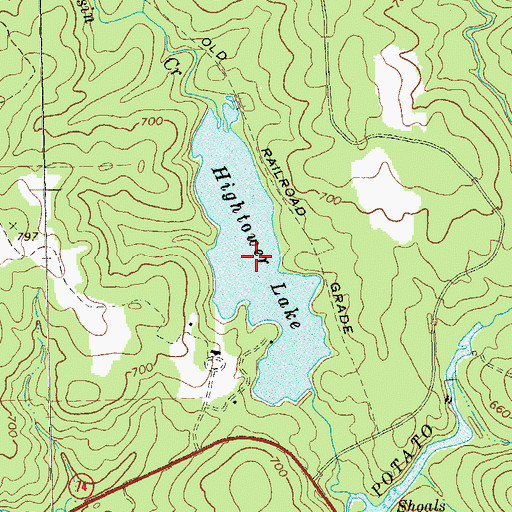 Topographic Map of Hightower Lake, GA