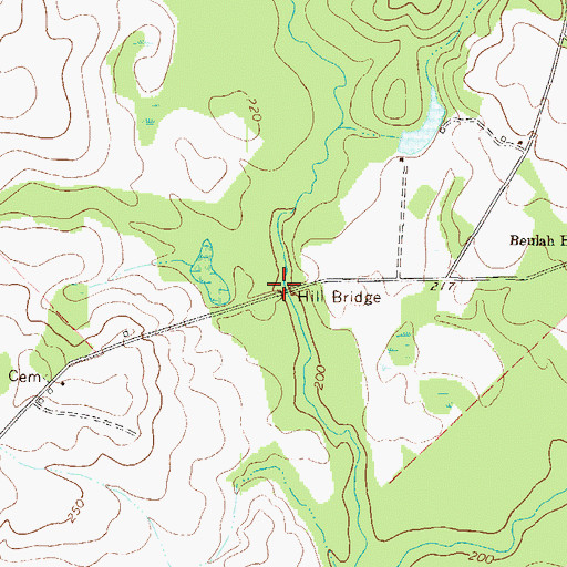 Topographic Map of Hill Bridge, GA