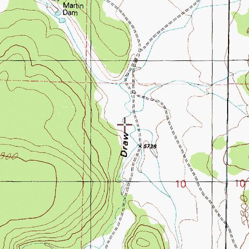 Topographic Map of Martin Dam Draw, AZ
