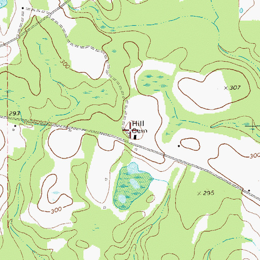 Topographic Map of Hill Cemetery, GA