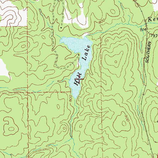 Topographic Map of Hill Lake, GA
