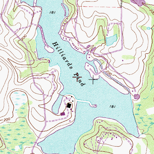 Topographic Map of Hilliards Pond, GA