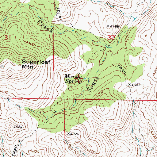 Topographic Map of Martin Spring, AZ