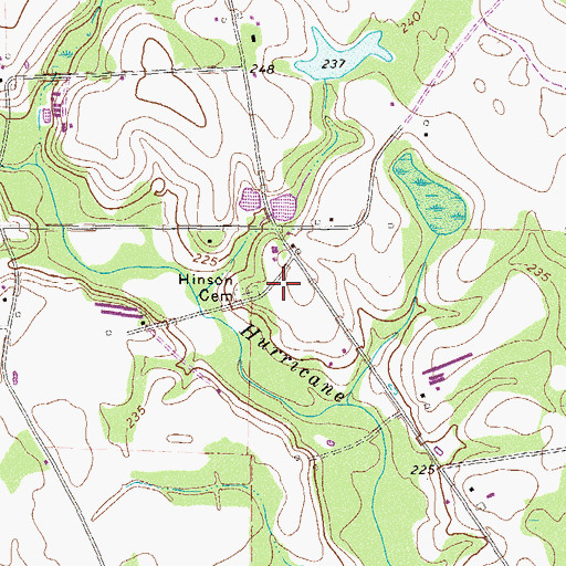 Topographic Map of Hinson Cemetery, GA
