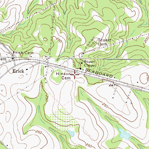 Topographic Map of Hinson Cemetery, GA