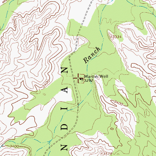 Topographic Map of Martin Well, AZ