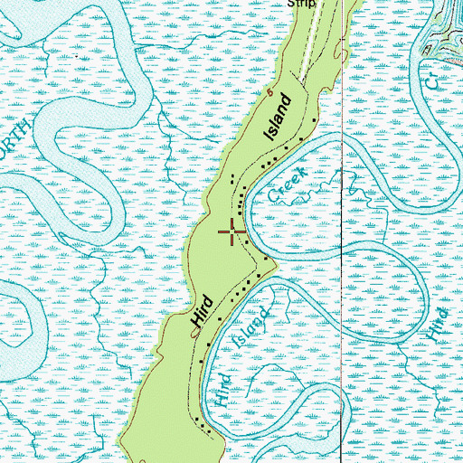 Topographic Map of Hird Island, GA