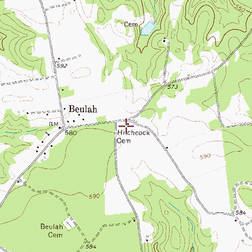 Topographic Map of Hitchcock Cemetery, GA