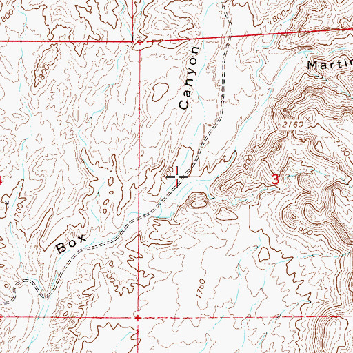 Topographic Map of Martinez Canyon, AZ