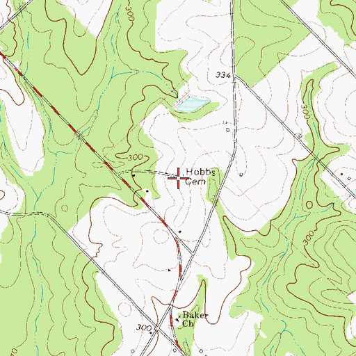 Topographic Map of Hobbs Cemetery, GA