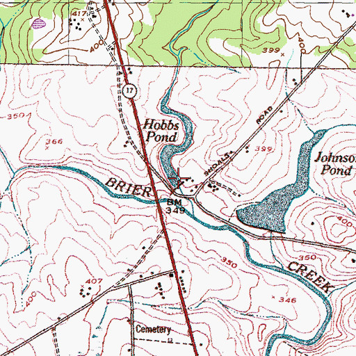 Topographic Map of Hobbs Pond, GA