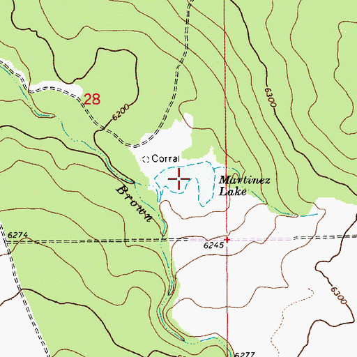 Topographic Map of Martinez Lake, AZ