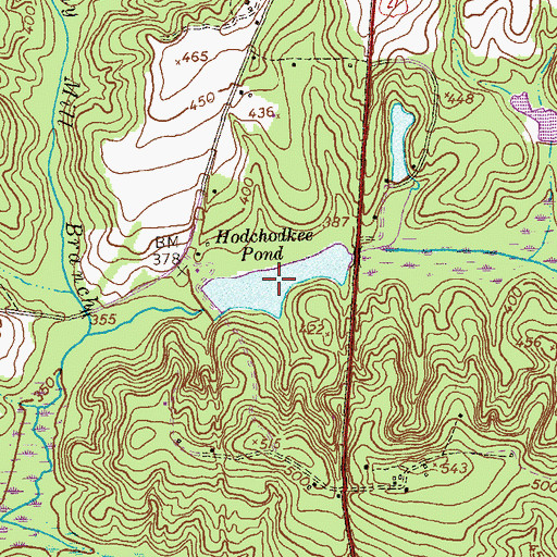 Topographic Map of Hodchodkee Pond, GA