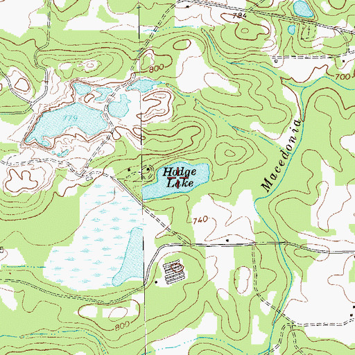 Topographic Map of Hodge Lake, GA