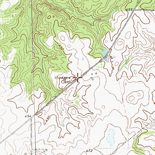 Topographic Map of Hodges Cemetery, GA