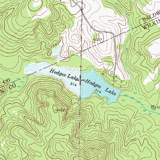 Topographic Map of Hodges Lake, GA