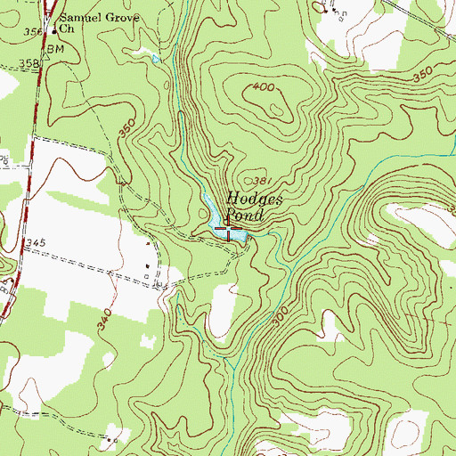 Topographic Map of Hodges Pond, GA