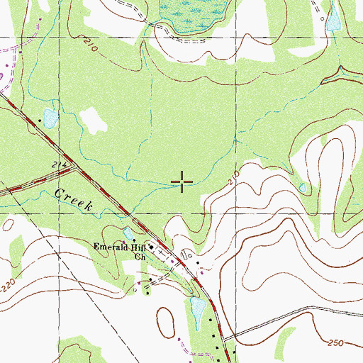 Topographic Map of Hog Creek, GA