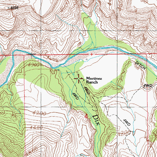 Topographic Map of Martinez Ranch, AZ