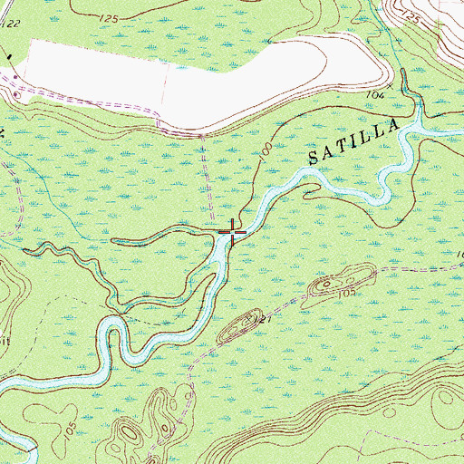 Topographic Map of Hog Creek, GA