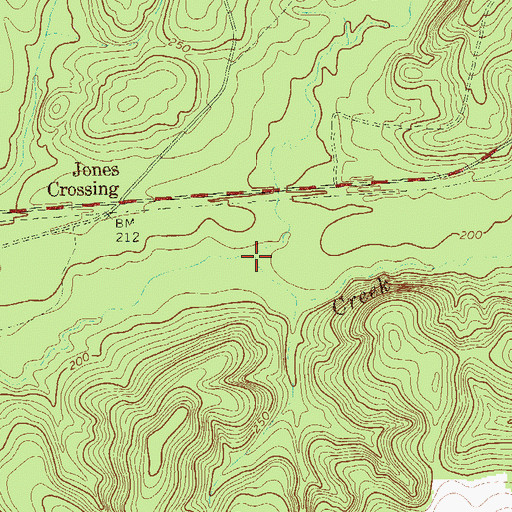 Topographic Map of Hog Creek, GA