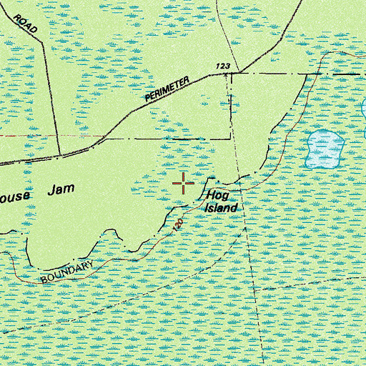 Topographic Map of Hog Island, GA