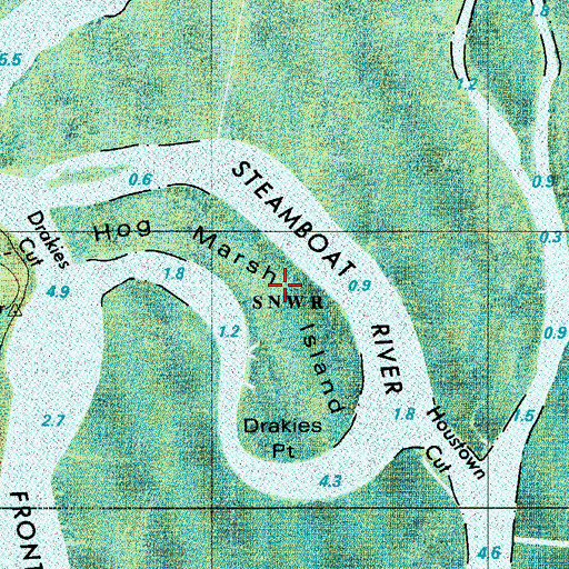Topographic Map of Hog Marsh Island, GA