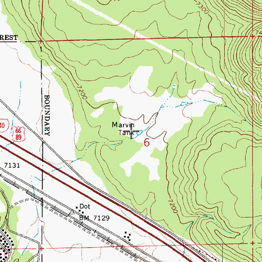 Topographic Map of Marvin Tank, AZ