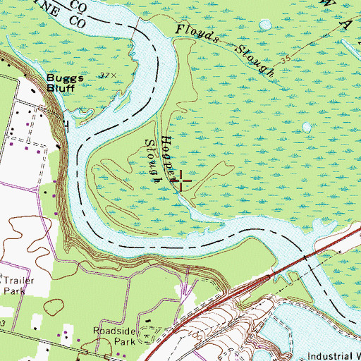 Topographic Map of Hogpen Slough, GA