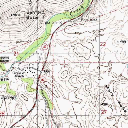 Topographic Map of Mary Kane Canyon, AZ