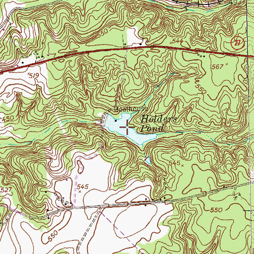 Topographic Map of Holders Pond, GA
