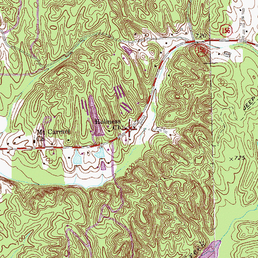 Topographic Map of Holiness Church, GA