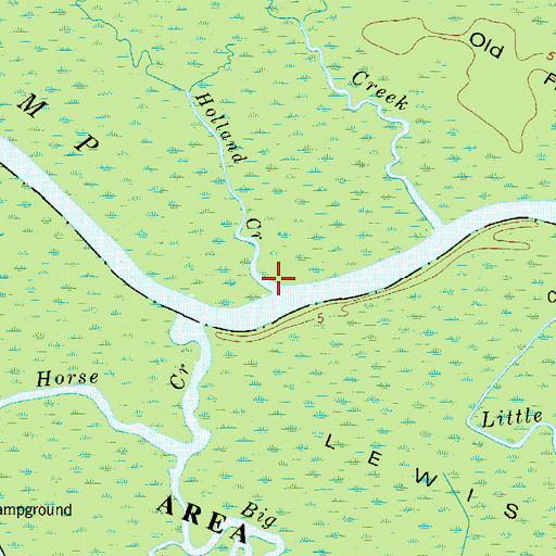 Topographic Map of Holland Creek, GA