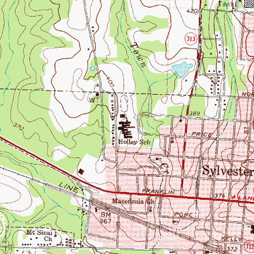 Topographic Map of Holley School, GA