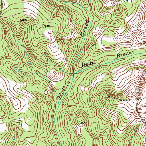 Topographic Map of Hollis Branch, GA