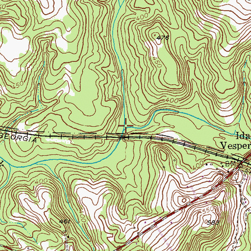 Topographic Map of Hollis Creek, GA