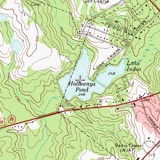 Topographic Map of Holloways Pond, GA
