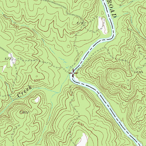 Topographic Map of Holly Creek, GA