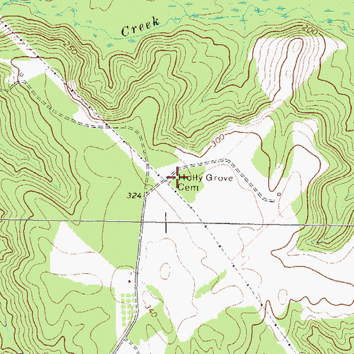 Topographic Map of Holly Grove Cemetery, GA