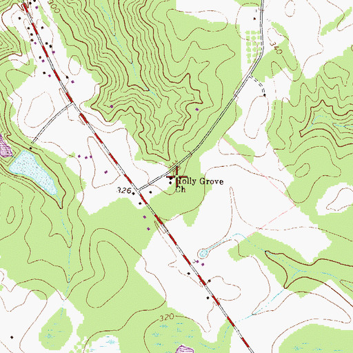 Topographic Map of Holly Grove Church, GA