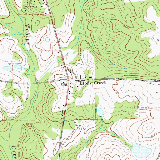 Topographic Map of Holly Grove Church, GA
