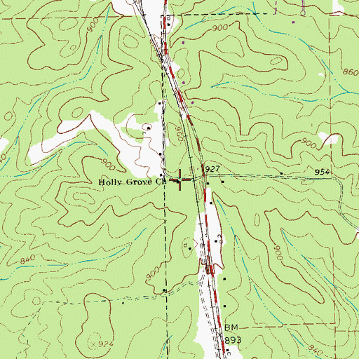 Topographic Map of Holly Grove Church, GA