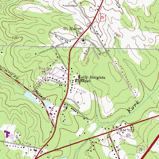 Topographic Map of Holly Heights Chapel, GA