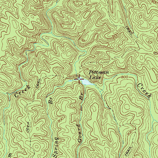 Topographic Map of Holly Spring Branch, GA