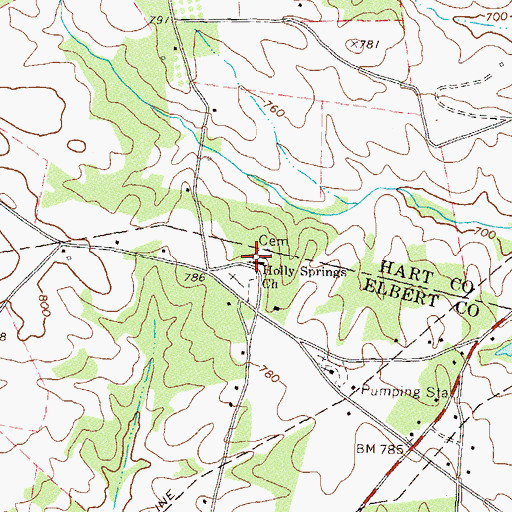 Topographic Map of Holly Springs Church, GA