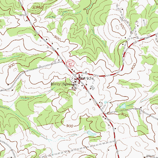 Topographic Map of Holly Springs Church, GA