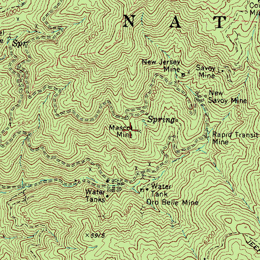 Topographic Map of Mascot Mine, AZ