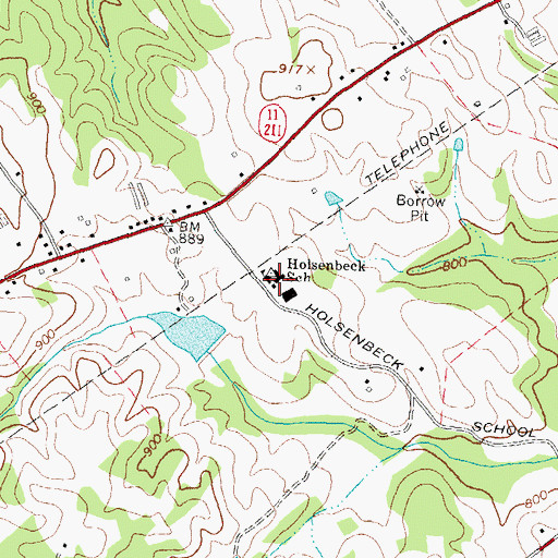 Topographic Map of Holsenbeck Elementary School, GA